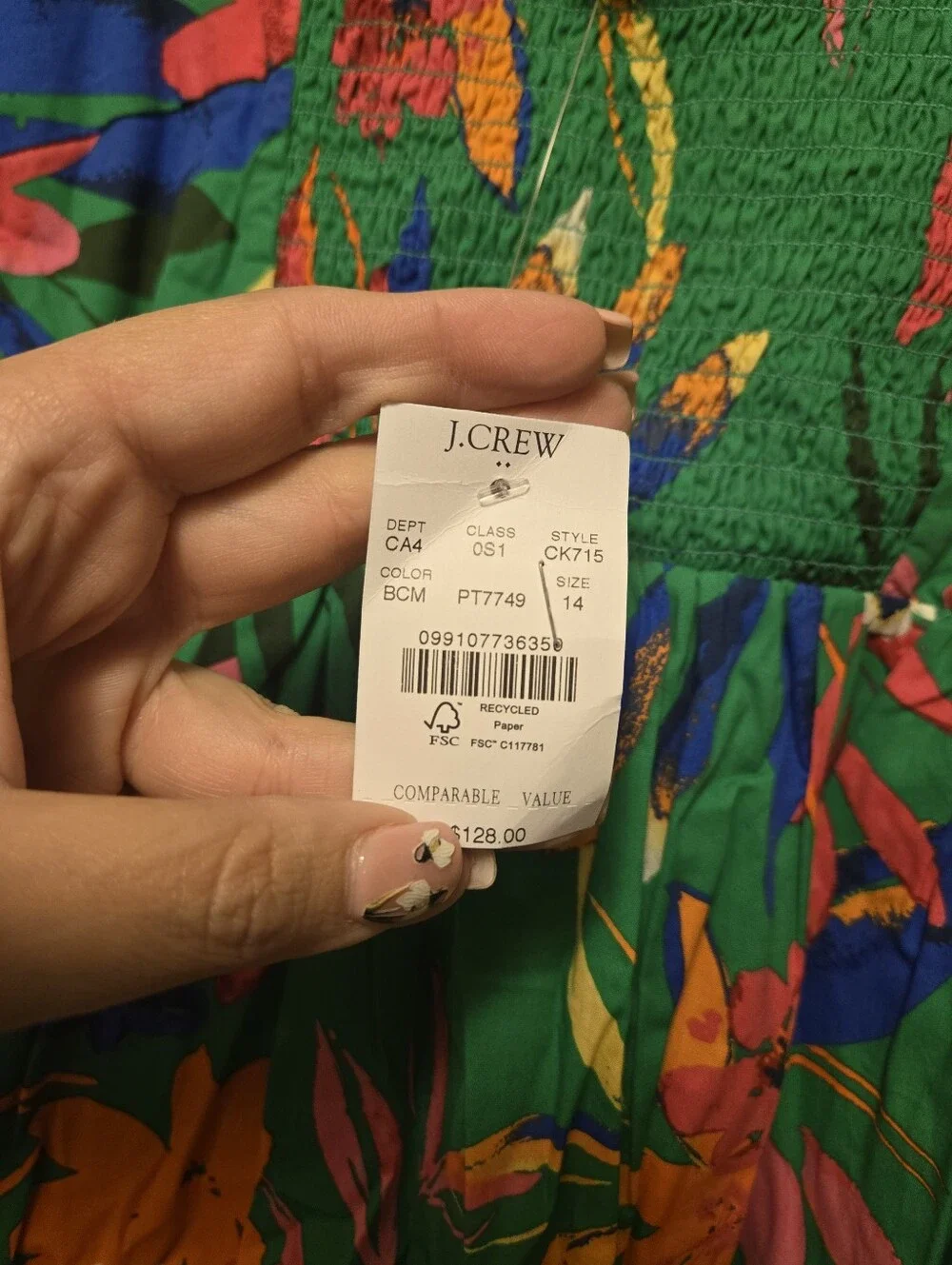 J. Crew vibrant green